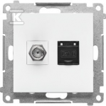 Kontakt Simon GN.ANTE."F"+RJ45 K.6 Matinis Baltas SIMON55