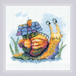 Uab Riolis Kryželiu siuvinėjimo rinkinys "Mažas sraigė" 15x15 cm SR2285