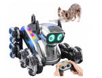 Interaktyvus &scaron;uo robotas, valdomas nuotolinio valdymo pultu ir rankų gestais, Happy people