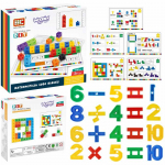 Matematikos Dėlionė Konstrukcijos Kaladėlės + Ra&scaron;tai Woopie 148 vnt.