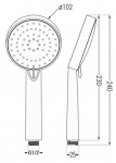 Rankinė du&scaron;o galvutė Mexen R-75, 3 funkcijos, Chrome/Baltas