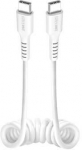 Musthavz USB-C į USB-C Spiral kabelis 1.0m, baltos spalvos