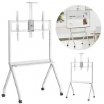 Monitorius MACLEAN STAND / Vežimėlis DO TV, P&Oacute;ŁKA NA KAMERĘ, NA K&Oacute;ŁKACH, 55-100", MAX. OBCIĄŻENIE 120KG/10KG P&Oacute;ŁKA, MAX. VESA 900X600 MC-114