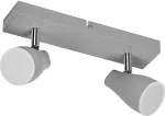 Lubinis &scaron;viestuvas Pavir&scaron;inis &scaron;viestuvas SPOT, 2xGU10, pilkas, su 2x4,3W 2700K LED lemputėm
