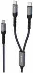 &bdquo;Swissten 2in1&ldquo; įkrovimo USB-C / 2x USB-C laidas 100W 1,5 m