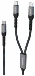 &bdquo;Swissten 2in1&ldquo; įkrovimo USB-C / 2x USB-C laidas 100W 1,5 m