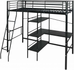 Lova su čiužiniu Juoda 200 x 90 cm Metalas