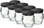 Browin konservavimo stiklainis, 132106, 106 ml, 8 vnt., stiklas, su dangteliu, 53 mm, 4 sriegti tvirtinimai