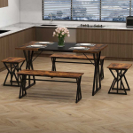 Promotions Valgomojo komplektas, 139x80x75 cm, ruda, MDF ir metalas