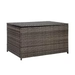 Home4You Dėžė pagalvėlėms WICKER 122x52xH62cm, rėmas: plienas su sintetine vytele, spalva: tamsiai ruda