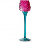 Stiklinė žvakidė JODECO LAMP, rožinės/žalsvos sp., 8 x 26 cm