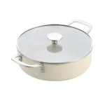 KitchenAid - Spalvota aliuminio keptuvė su 2 &scaron;oninėmis rankenomis - migdolų kremo spalvos - 24 cm