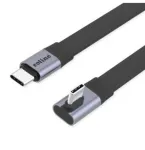 USB kabelis Roline USB4 2.0, plok&scaron;čias, tiesus ir su 90 laipsnių kampu, su Emark, CC žymėjimu, M/M, 8K UHD-2, 80 Gbit/s, 240 W, juodas
