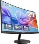 KOORUI lenktas 27 colių Full HD monitorius 75 Hz su HDMI ir VGA, 27N5CA