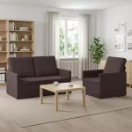 Sofa Sofos komplektas 2 vnt. Tamsiai rudas Audinys