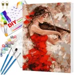 Tapyba pagal numerius su rėmu 40 x 50 cm &bdquo;Skripininkė&ldquo; TP1
