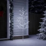 Mikro beržo Kalėdų eglutė Balta 150 cm Plienas 360 LED