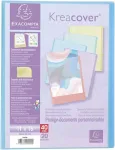 Exacompta 5809e Kreacover pastelinis plastikinis aplankas su ki&scaron;enėlėmis, 11 x 15 cm su 20 skaidrių ki&scaron;enių, 40 puslapių, puikiai tinka mokyklai ir biurui, dokumentų vir&scaron;elis, 1 vienetas, atsitiktinė spalva
