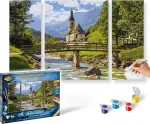 Schipper 609260839 paveikslas pagal skaičius &ndash; st. Sebastianas Ramsau &ndash; paveikslai suaugusiems, įskaitant teptuką ir akrilinius dažus, triptikas 50 x 80 cm