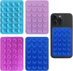 Pink Ilamvie 4 silikoninių siurbtukų rinkinys visiems mobiliųjų telefonų modeliams, neslystantis telefono laikiklis asmenukėms ir vaizdo įra&scaron;ams, laisvų rankų įranga, patvarus ir lengvai naudojamas (deep Mėlyna, Sky Mėlyna, Rožinė, Rose Raudona)