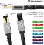 Oehlbach Stream Primus - state of the art - auk&scaron;tos klasės cat 8.1 tinklo kabelis 40 gbit/s rj45 3 krypčių ekranavimas audinio apvalkalas vytos poros - spofc varis - 5 m