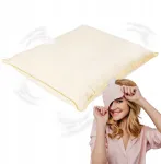 Mink&scaron;ta 50x60 cm smėlio spalvos pagalvė su pūkų ir plunksnų užpildu