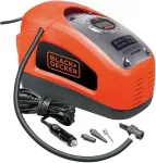 Juodas+decker Kompresorius Asi300 11 barų/160 Psi oro siurblys, skaitmeninis slėgio reguliavimas, kabelių skyriai, ap&scaron;viesta skalė, 3 vožtuvų priedai, reguliavimo žiedas barų skaičiui, automatinis i&scaron;jungimas