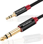 Shuliancable 3.5 mm į 6.35 mm jack audio kabelis, male to male stereo audio aux kabelis gitarai, mik&scaron;eriui, mikrofonui, įra&scaron;ymo įrenginiui, ne&scaron;iojamam kompiuteriui, stiprintuvui ir kt. (1 m)