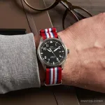 Natos.com - raudona mėlyna balta nato laikrodžio apyrankė g10 karinė nailono apyrankė - 22 mm, nailonas, nerūdijantis plienas