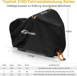 Toptrek dviračio uždangalas 3 dviračiams, neper&scaron;lampamas, 210d oksfordo audinys, dviračių garažas, lauko, 220 x 120 x 110 cm, auk&scaron;tos kokybės dviračio brezentas su užrakto kilpomis, apsauga nuo saulės, atsparumas ply&scaron;imui