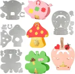 Generic 4 rinkiniai pjovimo &scaron;tampų dėžutė, lucky mushroom ladybird clover pig pjovimo &scaron;tampai, metalo pjovimo ma&scaron;inos reljefinis trafaretas, &scaron;irdies pjovimo &scaron;tampai skirti "pasidaryk pats" dovanų dėžutėms, saldainių dėžutėms, dovanų gamybai
