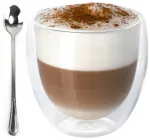 Terminė stiklinė 235 ml kavai latte + &scaron;auk&scaron;telis