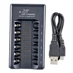 Universalus Aa/aaa akumuliatoriaus įkroviklis, efektyvus, su apsauga nuo perkrovos, Usb Smart 6 lizdų automatinis