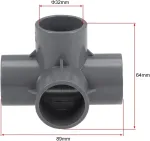 Pvc 4 krypčių jungtis, 32 mm, 5 vnt.
