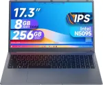 17 colių ne&scaron;iojamas kompiuteris, 8 gb ram 256 gb ssd ne&scaron;iojamas kompiuteris su celeron quad core n5095 (iki 2,9 ghz), vokiečių klaviatūra, ips fhd ekranas, internetinė kamera, dual wifi, bluetooth 4.2, hdmi, usb 3.0, type-c