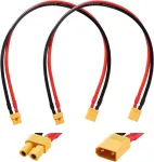 Yixisi Xt30 ilginimo laidas, Xt30 tėtis į Xt30 mama adapteris su 30 cm 14awg silikonine viela, Xt30 adapterio ilginimo laidas, rc lipo baterijai fpv dronui, 2 vnt.