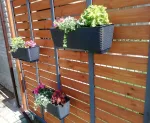 3x Balkoninė/terasinė Gėlių Dėžė Antracito Spalvos su Kabliais