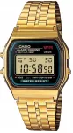 Laikrodis Casio A159wgea-1 Retro auksinių skaitmeninių laikrodžių vyrams