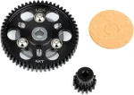 Lcx racing 1/10 rc crawler automobilio grūdinto plieno 32p 56t cilindrinė pavara su 15t žvaigždute, skirtas axial scx10 wraith, atnaujinimo dalys priedai