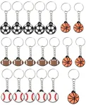 Kgduyc 20 mini futbolo kamuolių raktų pakabukų rinkinys, krep&scaron;inio beisbolo futbolo pvc raktų pakabukas, mini futbolo kamuolio raktų pakabukas vaikams, gimtadieniui, dovanai svečiui, vakarėlio dekoracijoms