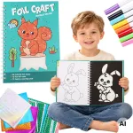 WOOPIE Art Set Foil Collage Coloring Book Animal World 121 pcs.