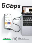 Ugreen usb c kabelis 5 gbps usb c įkrovimo kabelis kampu 90 laipsnių usb į usb c kabelis usb type c kabelis suderinamas su galaxy s23 s22 s10 a73, a72, a53, p30 lite mi 10, note 9 iphone 15, 15 pro, 15 pro max