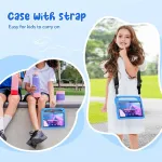 Rollincase vaiki&scaron;kas dėklas, skirtas Lenovo Tab M10 3rd Gen 10.1 colio (tb-328f/tb-328x) 2022, lengvas smūgiams atsparus Eva apsauginis dėklas su vaiki&scaron;ka rankena ir peties dirželiu, mėlynas