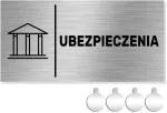 Nerūdijančio plieno lentelė ant durų/sienos Ubezpieczenia 10x20 Aliuminio