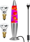 Doright Classic Lava lempa raudonas va&scaron;kas/violetinis skystis aliuminis, raminantis judėjimas, lava lempa ramiam atsipalaidavimui, 33,99 cm, su 2 vnt. R39 25w E14 lava lempa, Eu ki&scaron;tukas