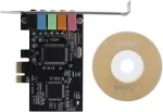 Stiprintuvas Giilayky 500154344 vidinė garso plok&scaron;tė 5.1, tinkama žemo profilio laikikliui, garso plok&scaron;tė Pci-e Stereo 3d Chip Cmi8738 32/64 bitų Pci