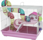 Panama Pet graužikų narvas 47x30x37 cm baltas/rožinis