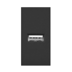 Orno NOEN USB, 22,5x45 mm modulinis prievadas su USB įkrovikliu, 2,1A 5V DC, juoda