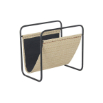Žurnalų laikiklis DKD Home Decor Natūralus Juoda Metalinis Rotangas (39 x 26 x 36 cm)