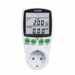 Orno Dviejų tarifų vatmetras, energijos skaičiuotuvas su LCD ekranu, 2 atskiri tarifai, vidinė baterija, Schuko versija